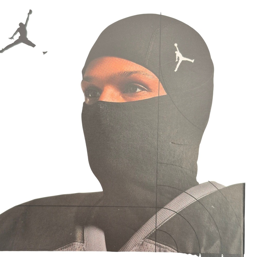 Nike Jordan Fly Men's Therma-Fit Warm Football Hood Ski Mask Black Flat Seams - Picture 5 of 7